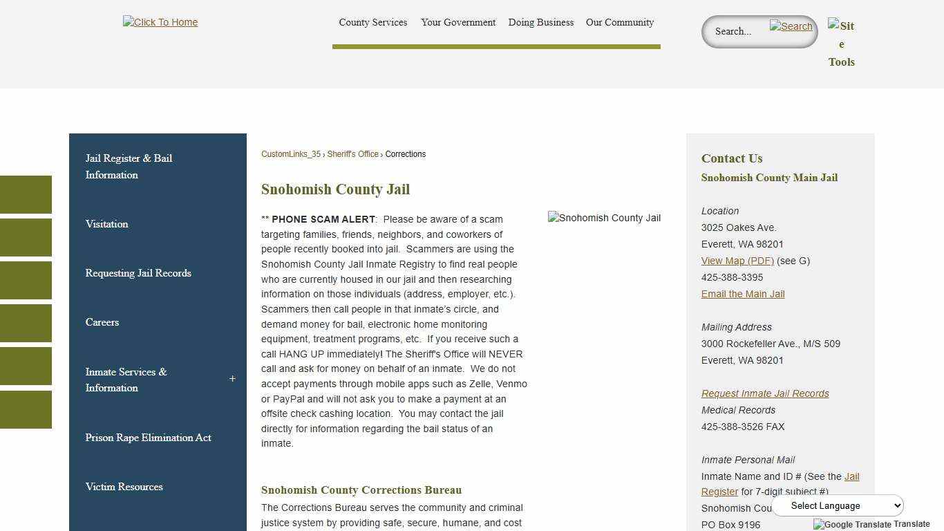 Snohomish County Jail Snohomish County, WA - Official Website