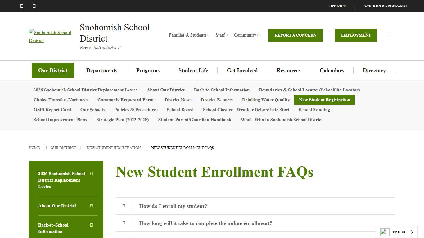 New Student Enrollment FAQs